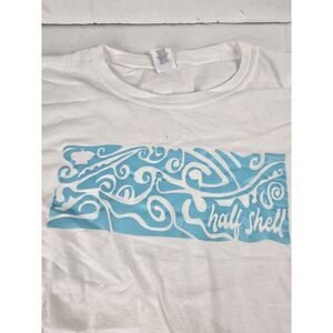 Half Shell Gildan Ring‎ Spun Men's Long Sleeve White T Shirt Size XXL 3XL Surf